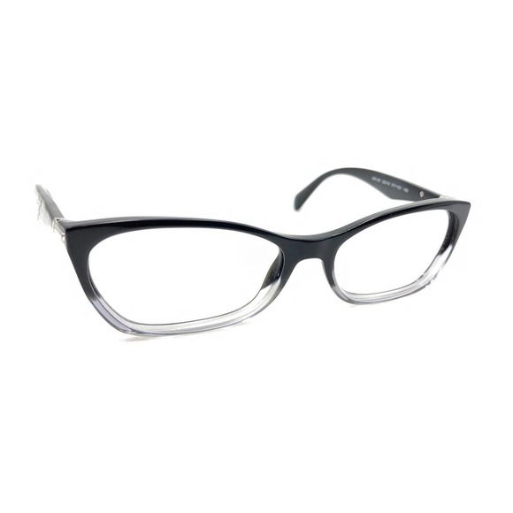 PRADA VPR 15P ZYY-1O1 Black Clear Cat Eye Eyeglasses Frames 55-16 135 Italy - Picture 1 of 12